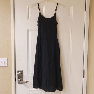 Frenchi Spaghetti Strap Lace Up Back Midi Dress